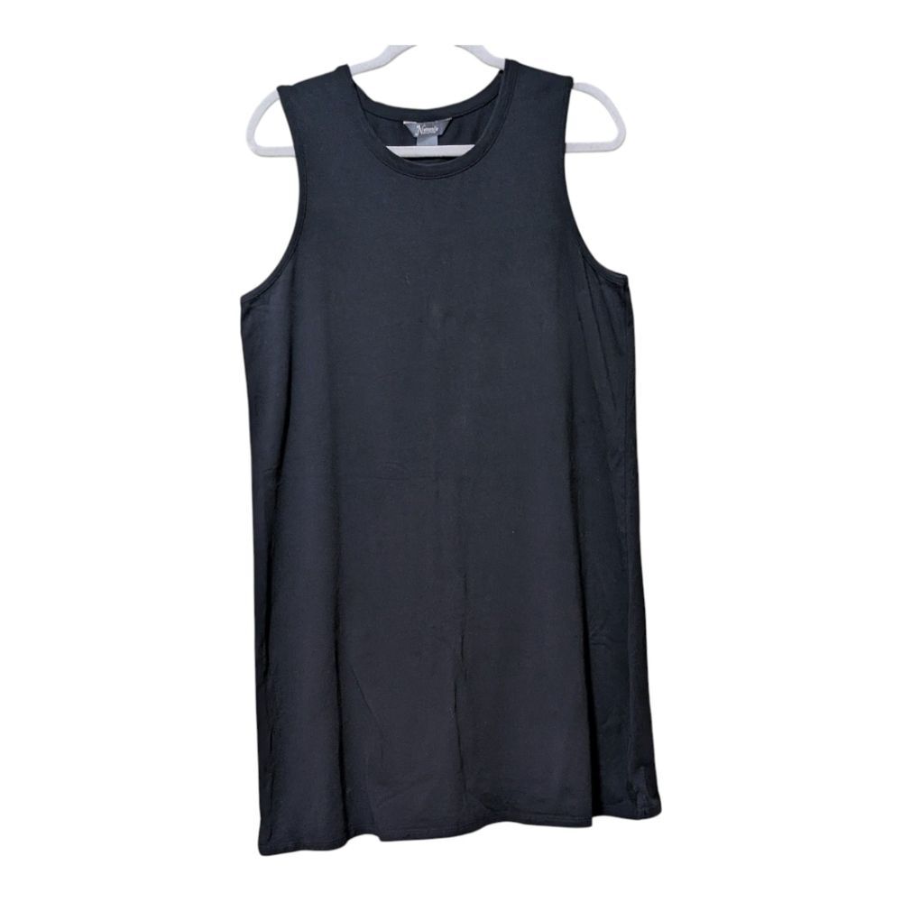 Natural Reflections cotton blend everyday knit tank dress black size Large